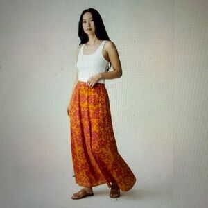 Abel the Label Elegant Pink and Orange Maxi Skirt XS